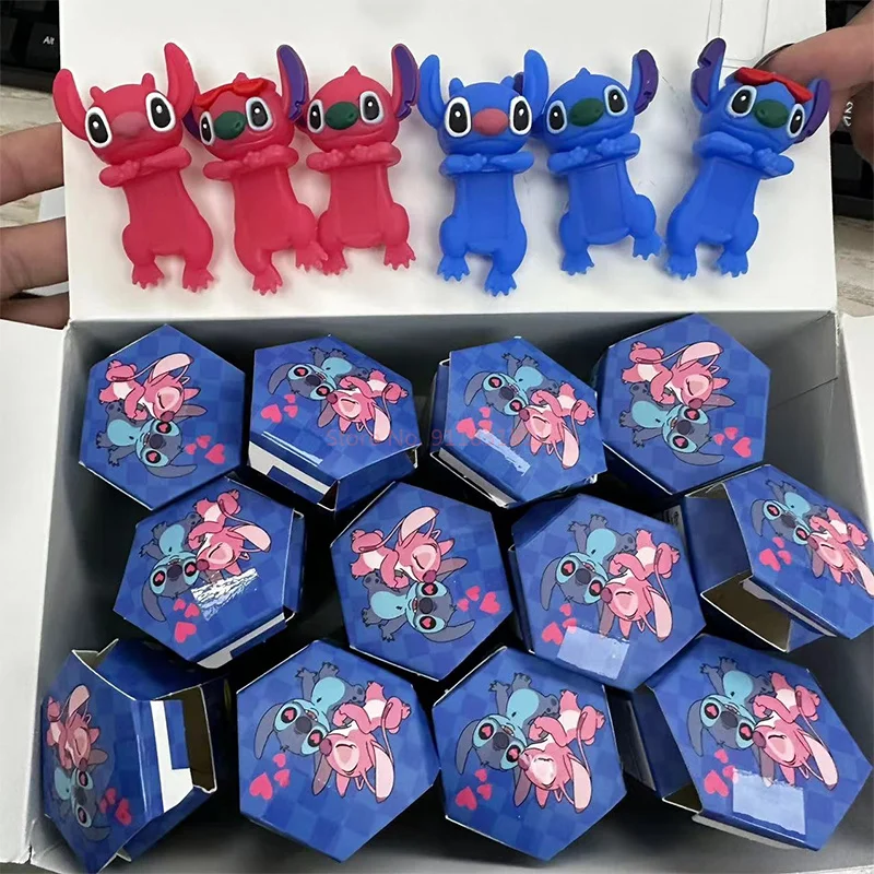 12pcs Stitch Blind Box Surprise Blind Box Figur Anime Lucu Model Boneka Mainan Kotak Kejutan Mainan Kawaii Mainan Anak