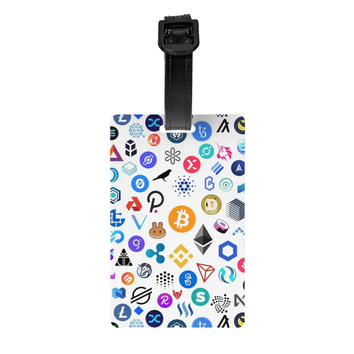 Custom Cryptocurrency Altcoin Blockchain Symbol Luggage Tag  Bitcoin Privacy Cover ID Label for Travel Bag Suitcase