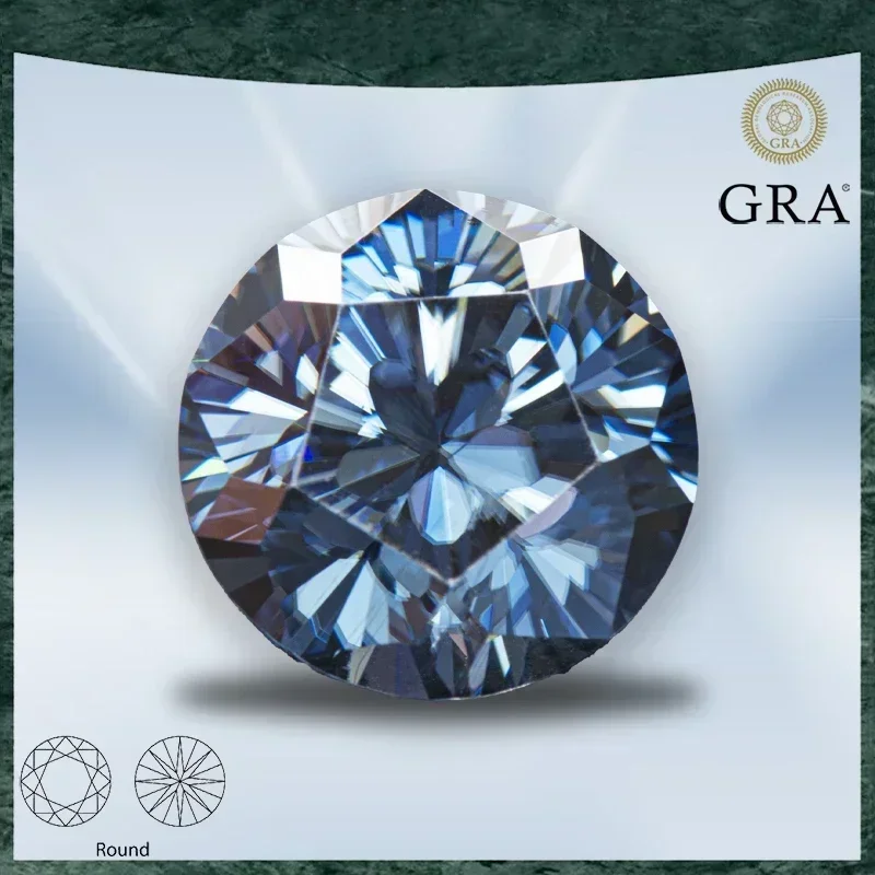 

Moissanite Stones Natural Colour Royal Blue Sakura cutting VVS1 with GRA Certificate Gemstone Charms Jewelry Making Materials