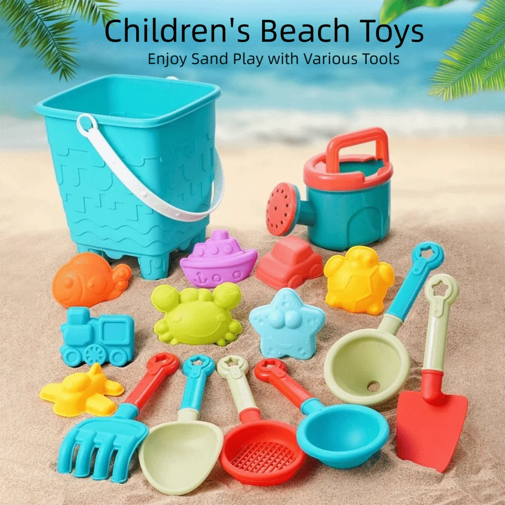 Children's Toy Plastic Bucket Beach Watering Bottle Large Shovel Sand Play Random Color Children Beach Set Sand Digging