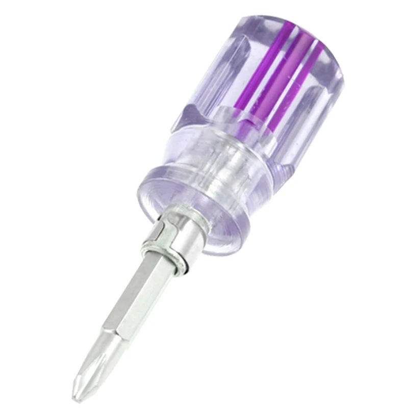 Destornillador magnético de doble cabeza, herramienta de mano con mango de plástico, 6mm, ranurado, 2mm, Phillips