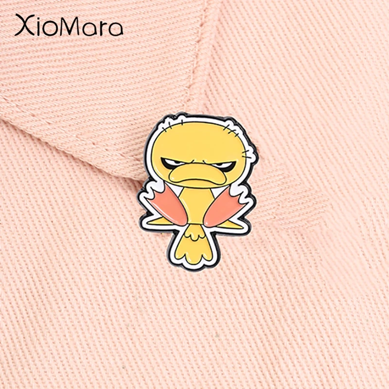 

Cartoon Upset Duck Enamel Pin Black Humorous Animation Kevin Spencer Cult Classic Brooch Lapel Badge Jewelry Gift for Friends
