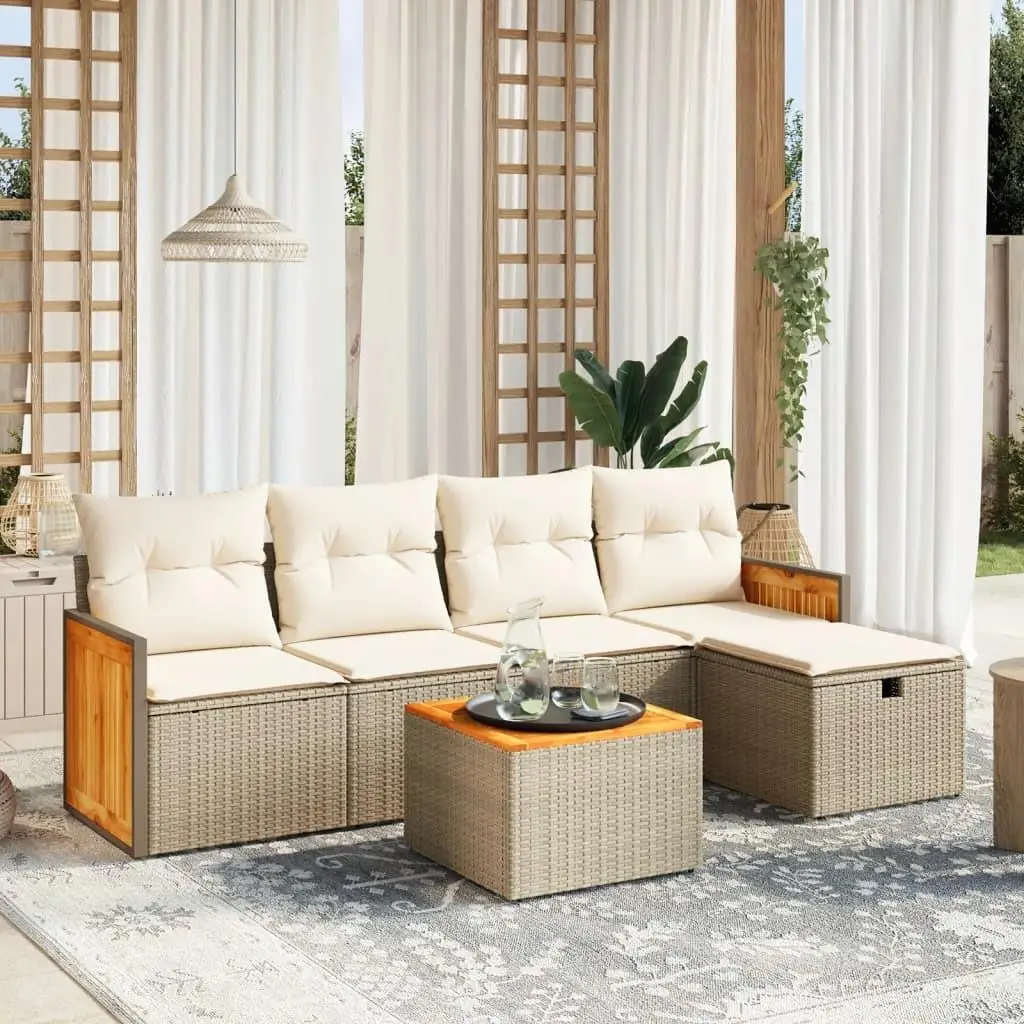 

Beige Outdoor Garden Sofa Set Modern Patio Furniture Comfortable Seating for Backyard and Balcony