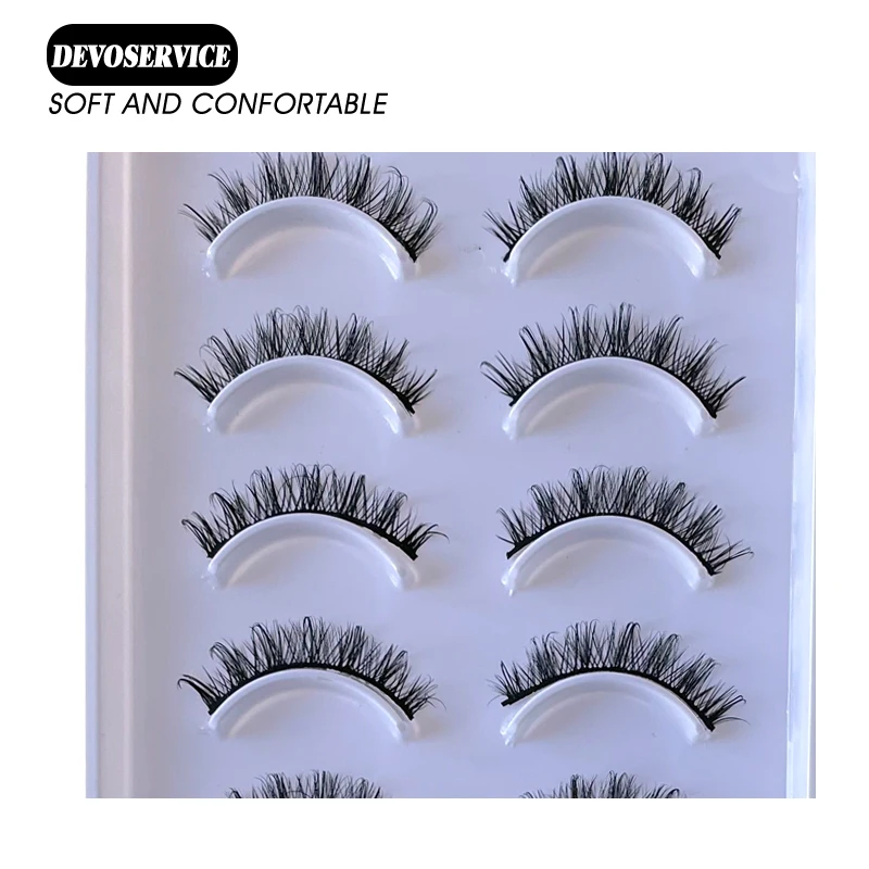 10 Pairs 3D Faux Mink Lashes Russian Strip Lash DD Curl Dramatic False Eyelashes Makeup Eyelash Extension Pestañas Wholesale