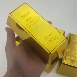 1 Piece Larg Plastic Fake Gold Bar Replica Gold Bar Golden Brick Bullion Bar Decorations Realistic Gold Bar Brick Prop Movie