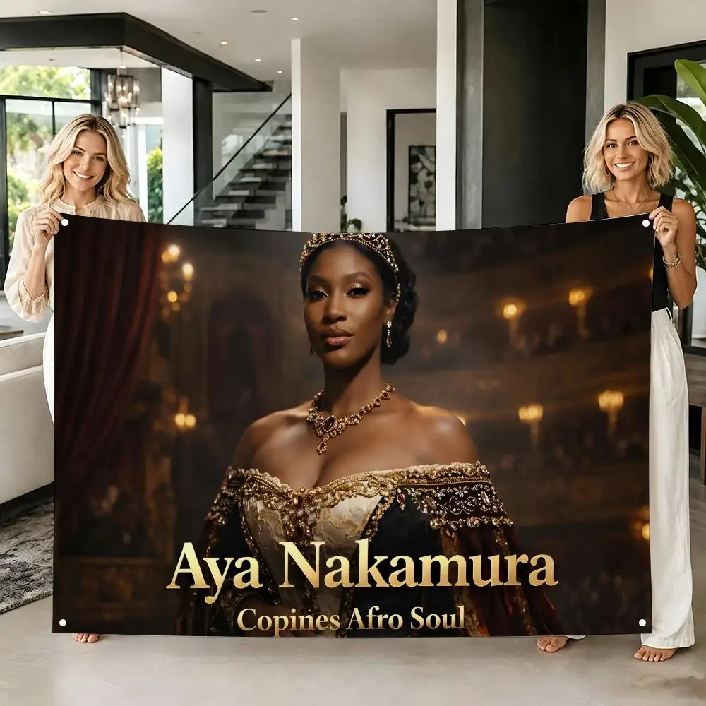Pop R&B Singer A-Aya Nakamura Flags Tapestry Creative Pattern Photo Living Room Wall Art Party Outdoor Decor