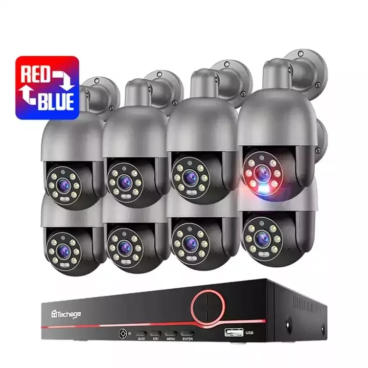 Stock HD 8MP 4K IP Camera Outdoor AI Face Detection H.265 Surveillance PTZ Camera System