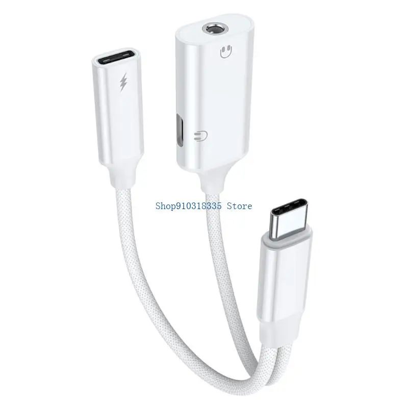 Simultaneous Charging Adapters Type C to Type C + 3.5mm PD60W Power Delivery DACs Sound Chip Aluminum