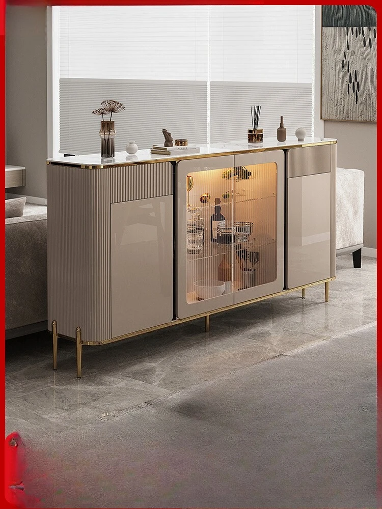 

Modern simple light luxury dining side cabinet locker Italian living room home wall minimalist storage cabinet tea cabinet