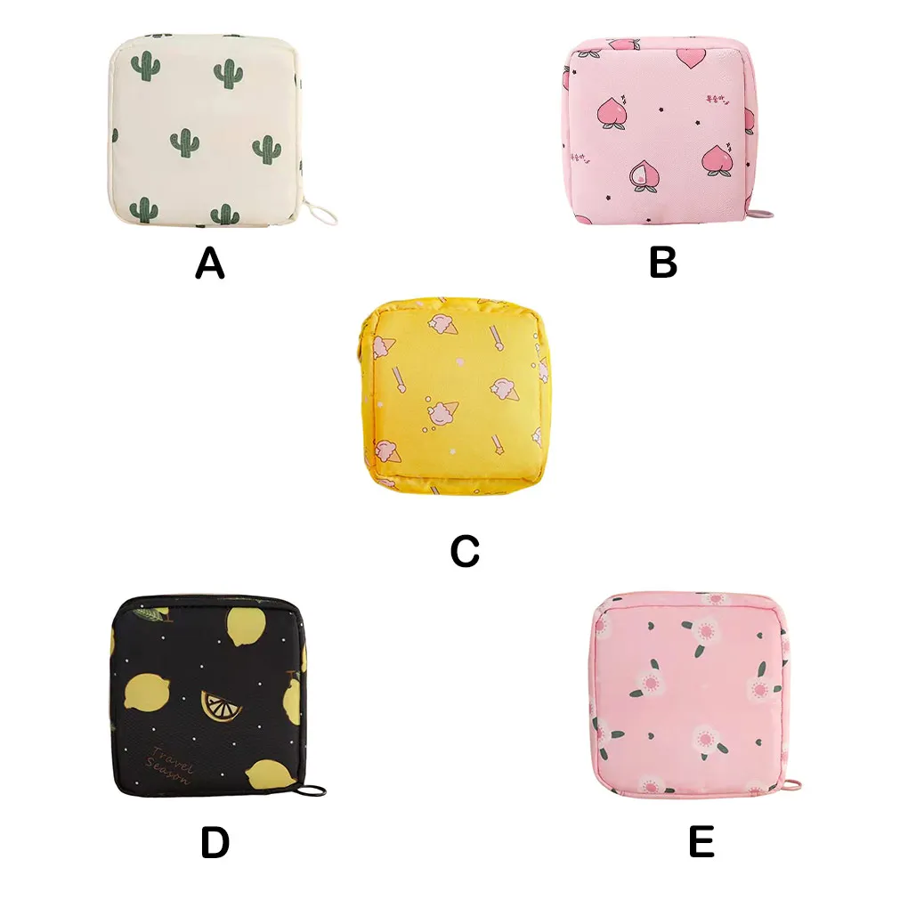 Storage Bag Menstrual Sanitary Napkin Pad Bags Cartoon Carry Packet Store