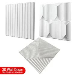 3D 타일 패널 몰드 석고 벽 3D 벽 스티커, 거실 벽지 벽화 방수 3D 벽 스티커, 욕실 주방, 50x50cm