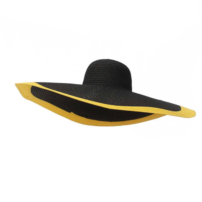 25 cm große Krempe, übergroße Strandhüte für Damen, großer Strohhut, UV-Schutz, faltbarer Sonnenschutzhut – Detail 5