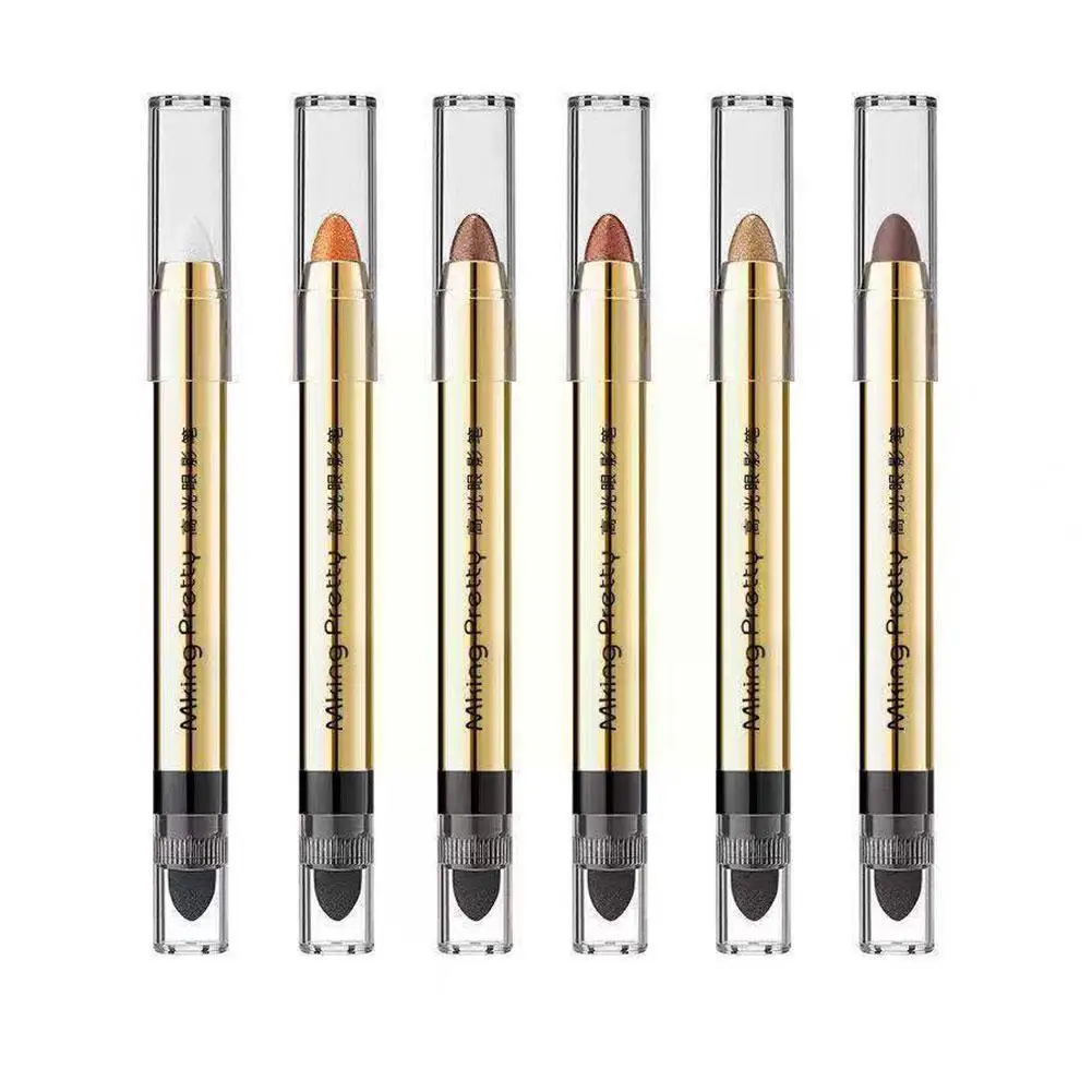 Double-head Eye Shadow Pen Glitter Matte Nude Eye Shadow Makeup Pigment Silkworm waterproof Eyeshadow Pen for Parties K2L4