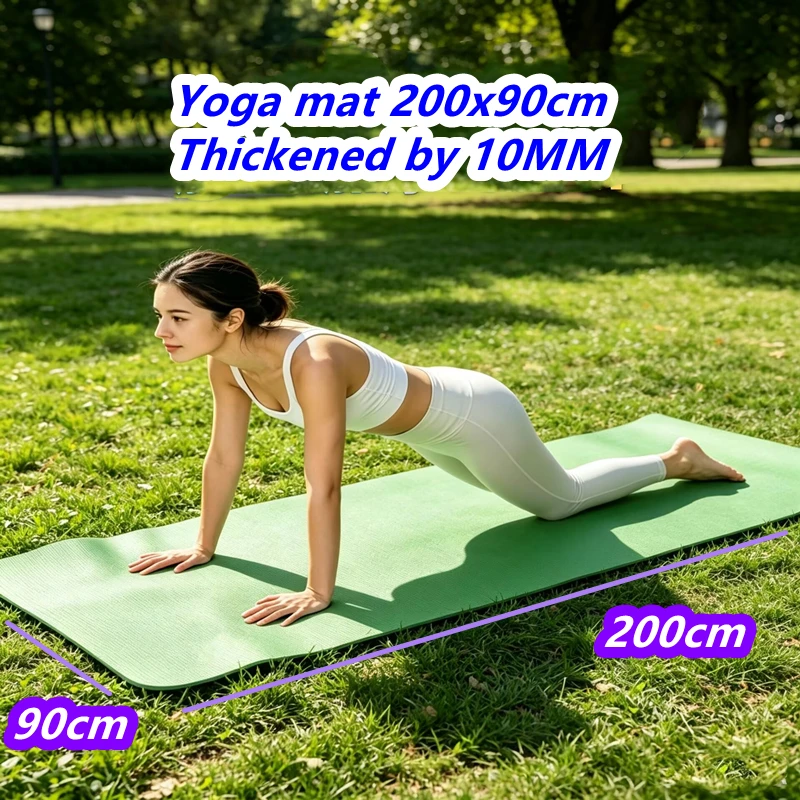 200x90cm Outdoors Yoga Mats Anti-slip Sport Fitness 10MM Thick Blanket Exercise Yoga Pilates Gymnastics Mat Fitness Equipment