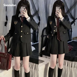 Korean and Japanese Genuine Suit JK Uniform Female College Style Black Suit Autumn and Winter Anime Clothing Sexy Girl College