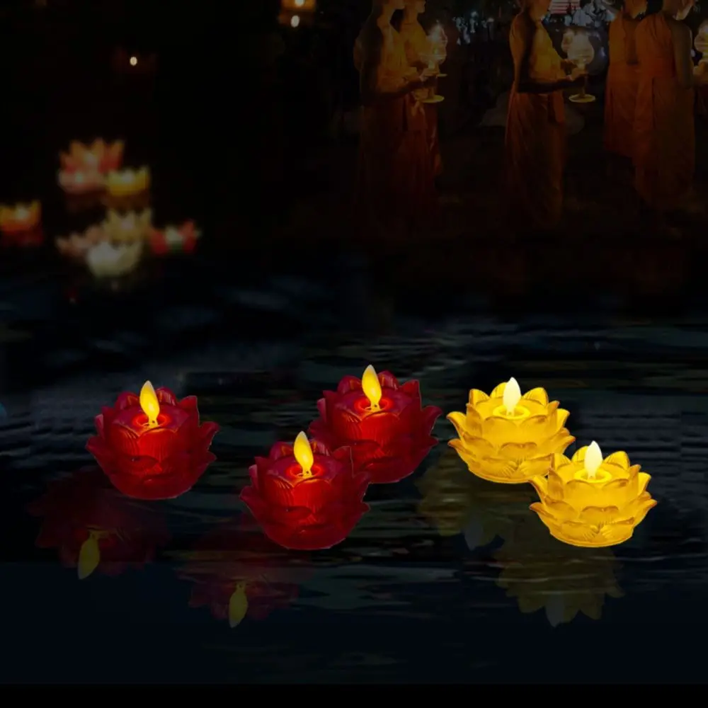 Chinese Mid-Autumn Festival LED Floating Lotus Light Night Lamp Waterproof Artificial Lotus Light Electronic Good Luck Pond