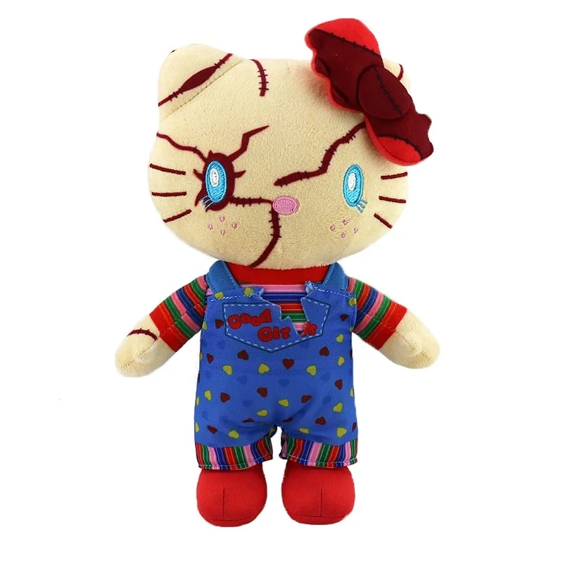 Muñeco fantasma payaso de Hello Kitty de 24CM, juguete de peluche de Halloween, colección Kawaii de Anime para bebé, juguete para regalo de Festival