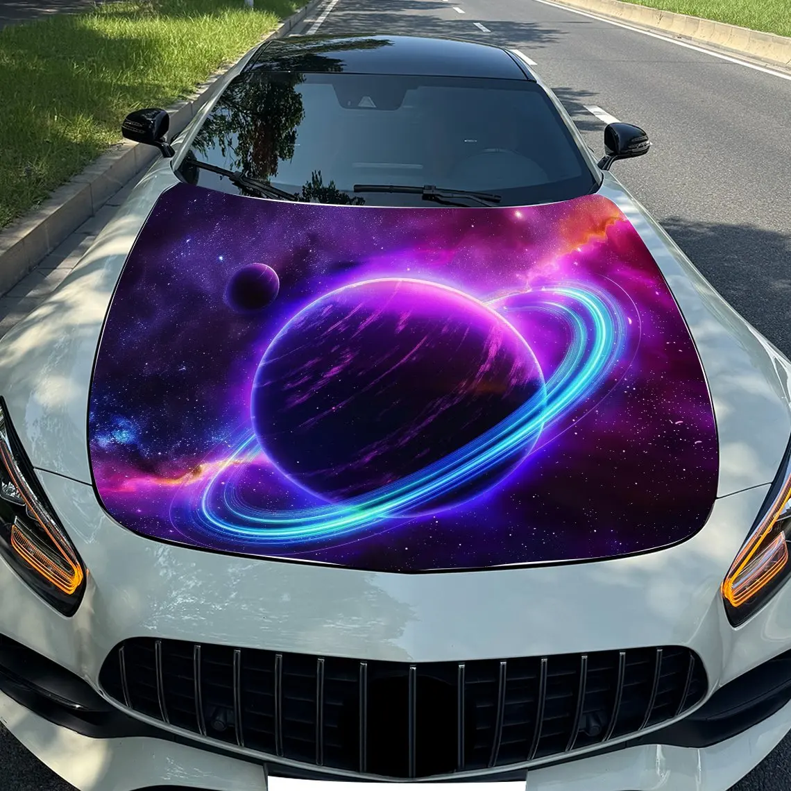 

Universe Car Hood Wrap-Durable,Waterproof,And UV-Resistant PVC Sticker For Trucks,SUV,And Boats With Easy Installation And Remov