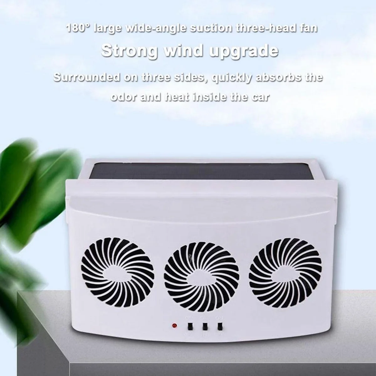 Solar Powered Car Fan Car Auto Cool Cooling System Radiator Fan Cooling Fan Energy Saving Car Cooler Fan-White