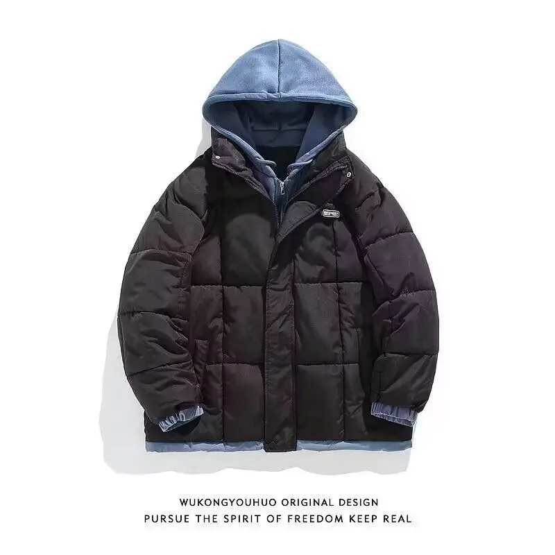 

Men's Winter Thiened Fce Lined Bread Jaet Cotton Coat Harajuku Sle Faionable Simple Design Daily Wear Polyester Fiber