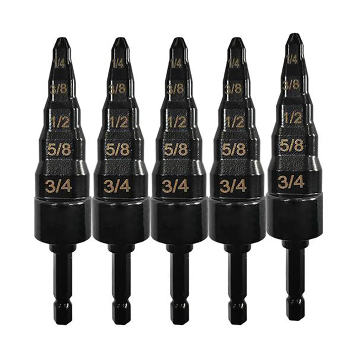 5pcs Air Conditioner Copper Pipe Expander Swaging Drill Bit Swage Tube Expander Soft Copper Tubing Tools HVAC Repair-B