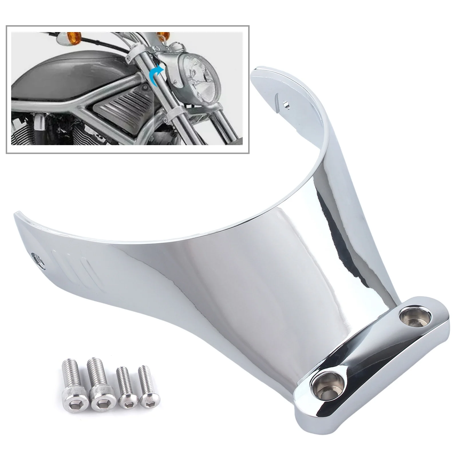 For Harley V-Rod VRSCF VRSCAW VRSCB VRSCA 2002-2024 Chrome Front Headlight Bracket Mount