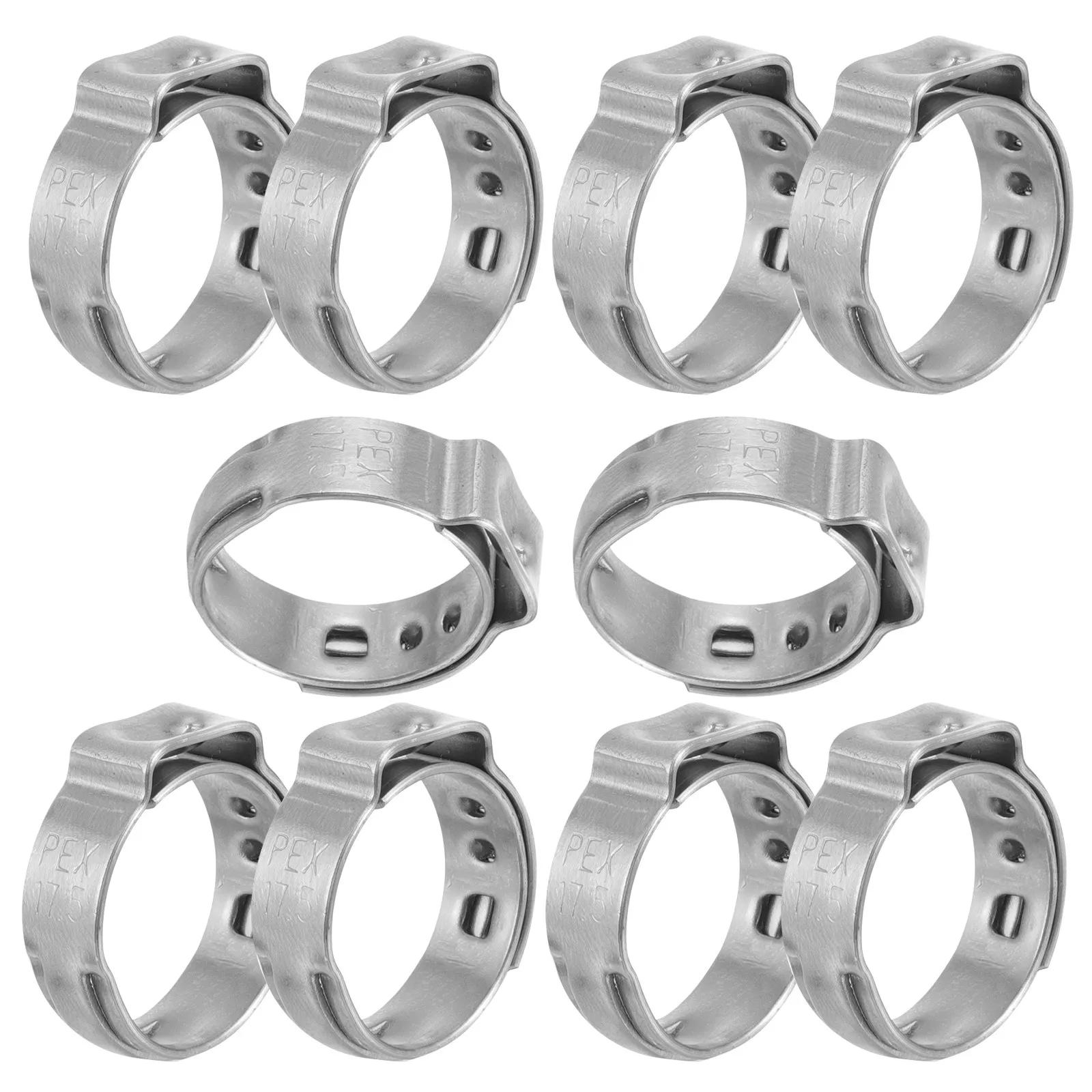 10Pcs Drive Hose Clip Single Ear Stainless Steel Hose Clamp Heavy Duty Water Pipe Clamp for Marine Automotive Clips for Pipes