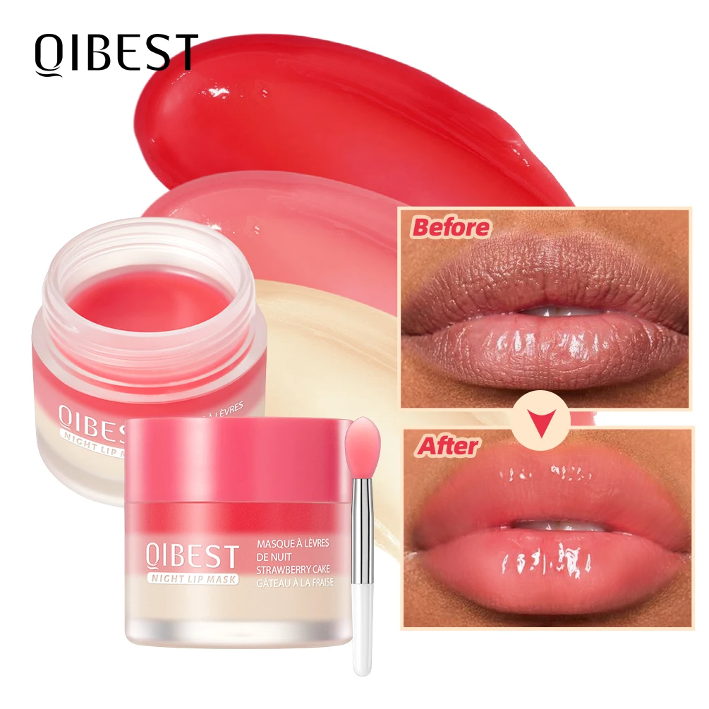 QIBEST بلسم الشفاه تفتيح الشفاه قناع النوم لمعان النفط التقشير مرطب نظيف ماكياج منتجات العناية بالبشرة الجمال #1