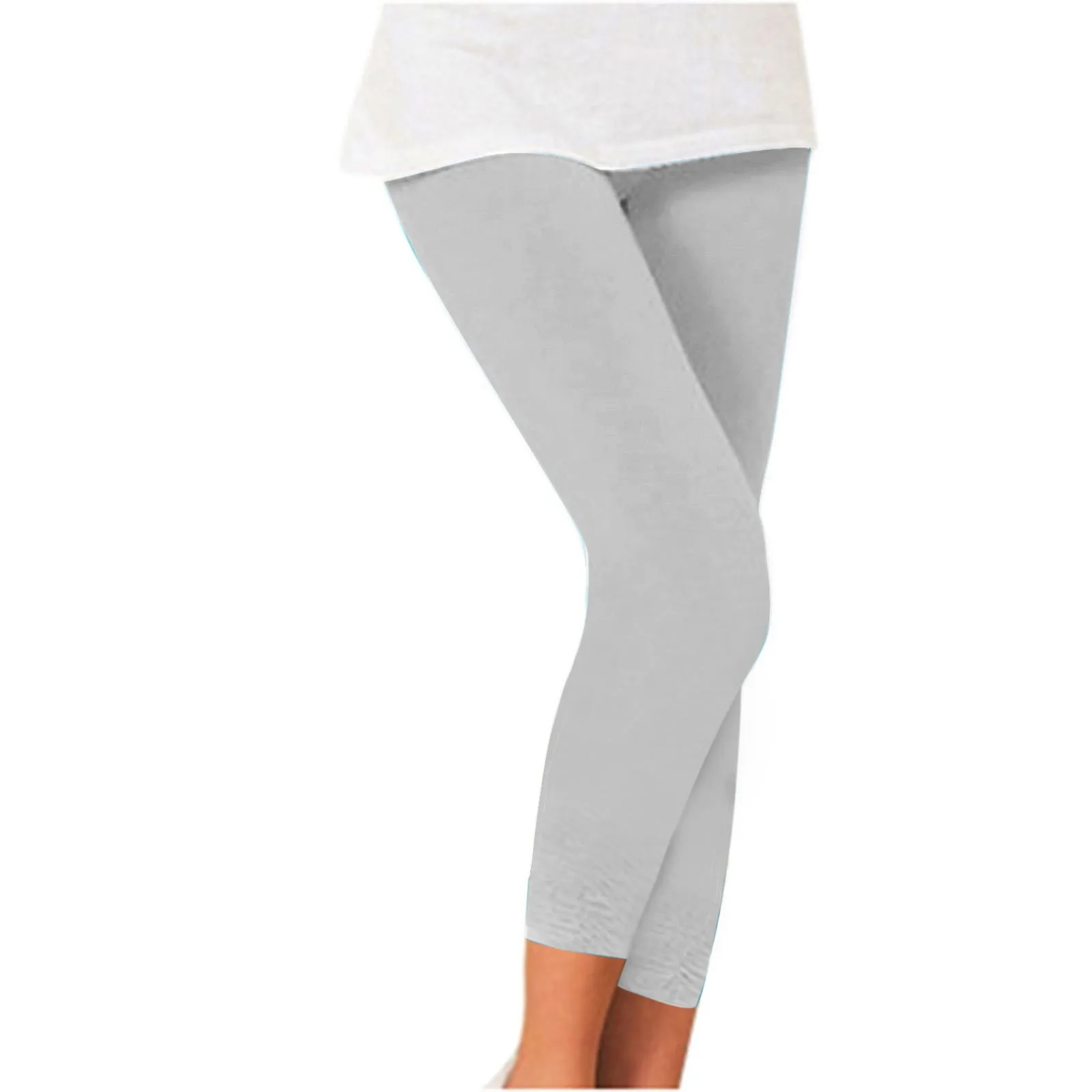 New Women\'s Leggings Simple Slim High Waist Solid Color Stretch Leggings Capris Trousers Casual Yoga Pants Crops For Female