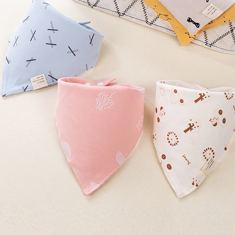 5 PCS/Lot Baby Cotton Bibs Feeding Triangle Bandana Apron Infant Burp Cloths Saliva Towel Baby Girls Eating Accessory Baby Stuff