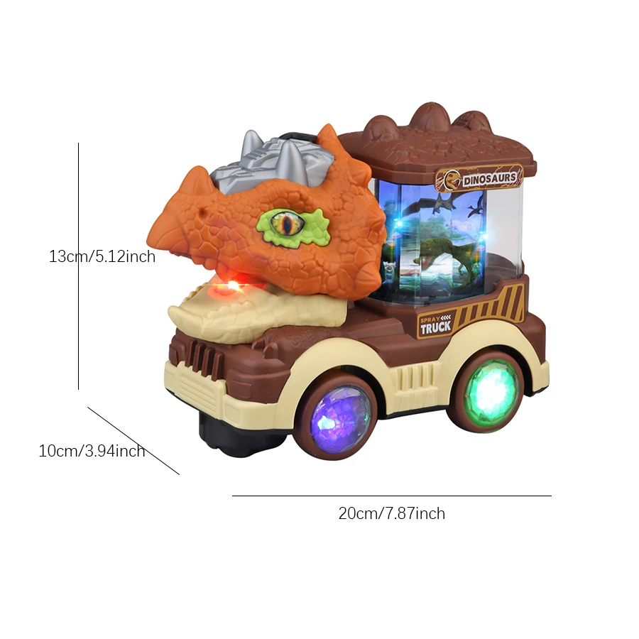 Dinosaur Electric Toy Car With Lights And Music Triceratops Tyrannosaurus Rex Toy Gift For Boys And Children