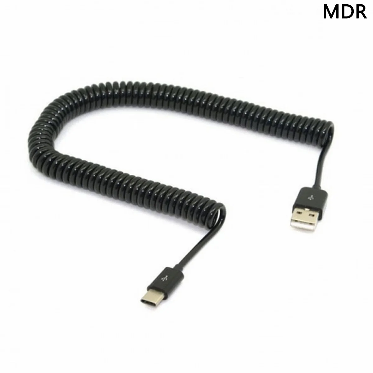 Cable en espiral con resorte de USB-C, Cable de datos macho tipo C A macho estándar USB 3,1 A, para tableta y teléfono móvil, USB-C 2,0