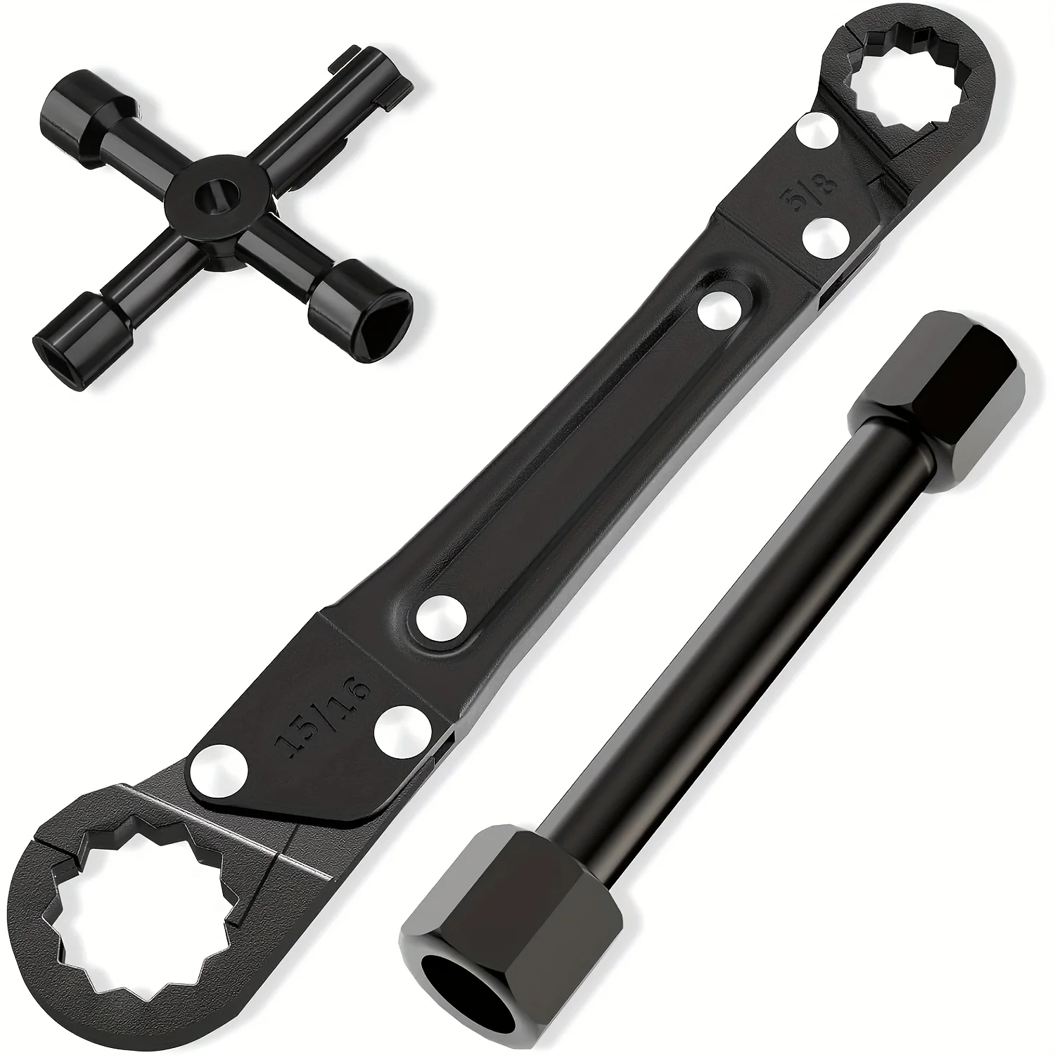 

3Pcs Plumbing Tools, Angle Stop Wrench Angle-On Wrench kit, plumbers wrench Angle Stop Removal Tool for plumber Installing