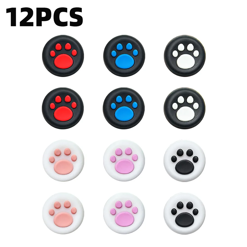 Cat Paw Silicone Analog Thumb Stick Grips Caps for PS5/PS4 Controller Anti-Slip Thumbsticks Cover for Xbox Series Joystick Cap