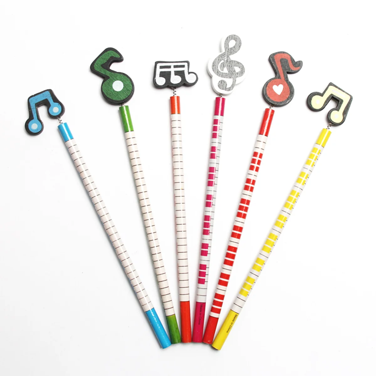 

12 Pcs Number Student Child Christmas Pencils Music Note Cartoon Bamboo Musical