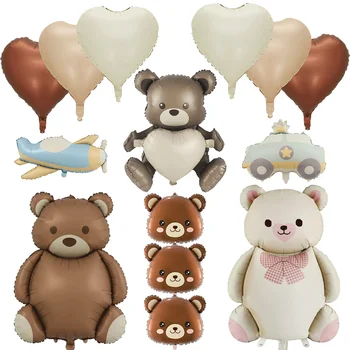 熊主題派對氣球,可愛卡通棕熊粉紅奶油色鋁箔氣球,泰迪熊主題,兒童生日派對,嬰兒派對,婚禮裝飾 8 最佳銷售 嬰兒氣球 - №4
