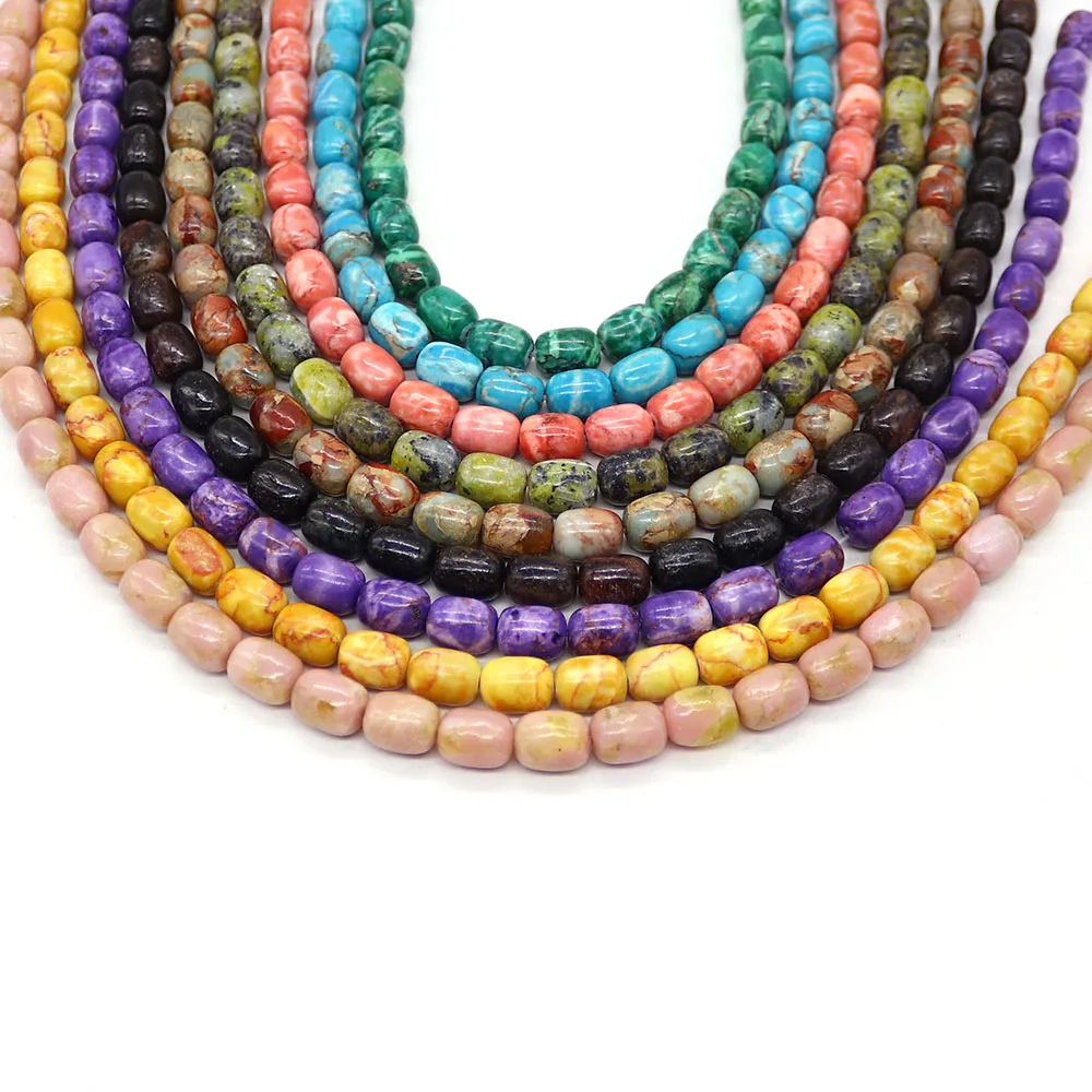 

Barrel Shape Emperor Stone Beads Wheel Tube Loose Spacer Beads For Jewelry Making DIY Design Bracelet Finding