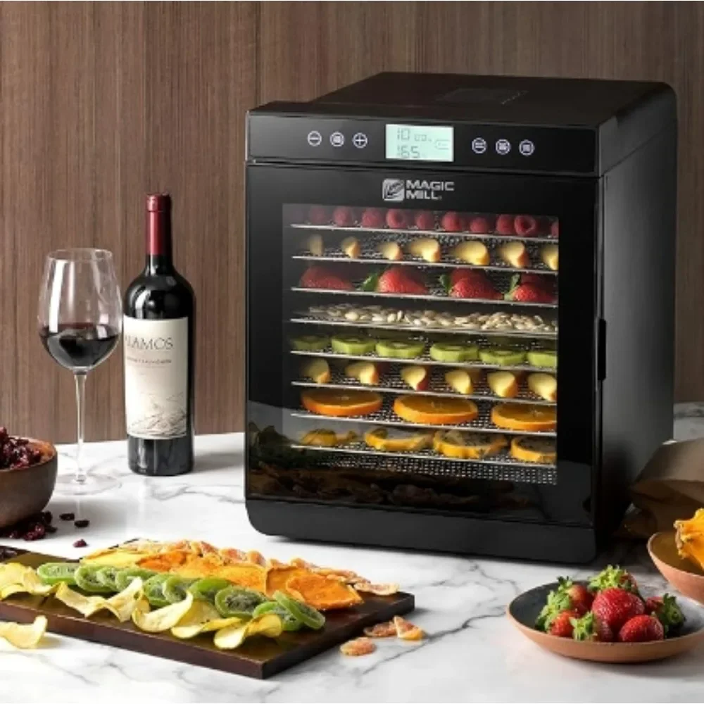 Magic Mill Food Dehydrator Machine (10 Stainless Steel Trays) Digital Adjustable Timer | Temperature Control