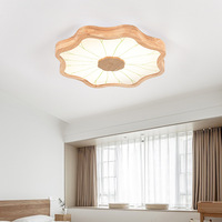 Modern LED Ceiling Lamps Wood Japanese Bedroom Hallway Ceiling Light Living Room Kitchen Flower Shape Decor Lighting Fixtures