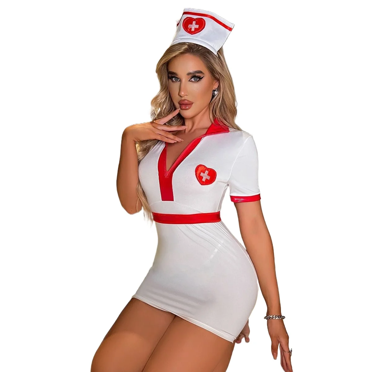 Cross-border European and American New Sex Underwear Sexy Hot Female Nurse Sex Uniform Temptation  Set
