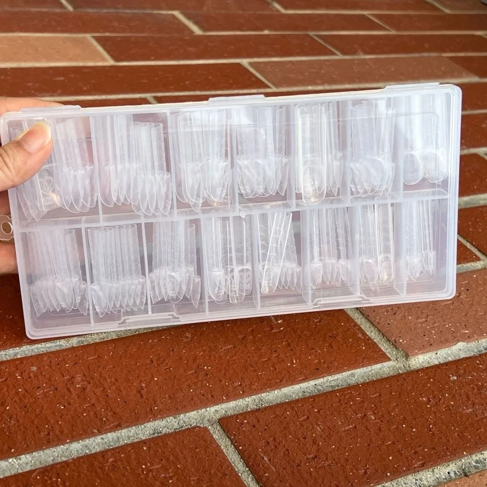 

120Pcs 15 Sizes Space French Nail Dual Forms Plastic Quick Building Gel Mold Builder Gel Molds Transparent