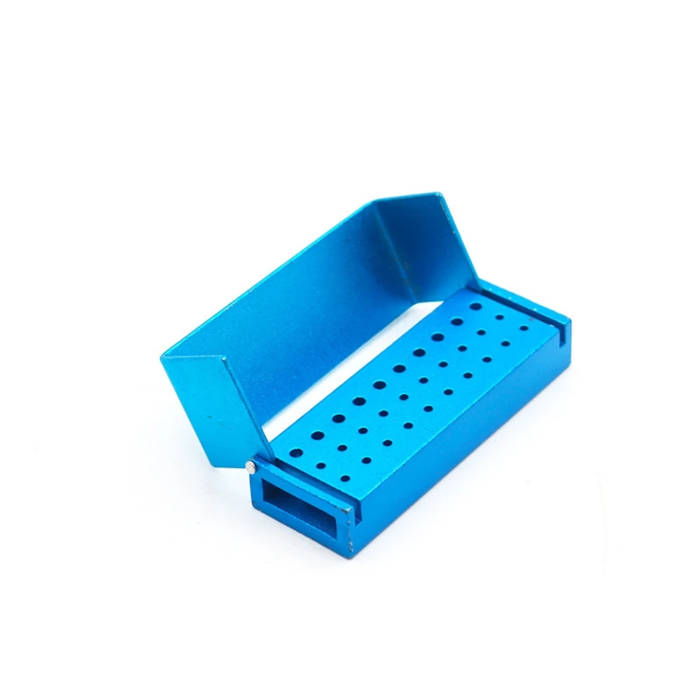 Dental Burs Storage Box 30 Holes Drill Disinfection Sterilization Rack Holder Fit for High Speed Handpiece Bur