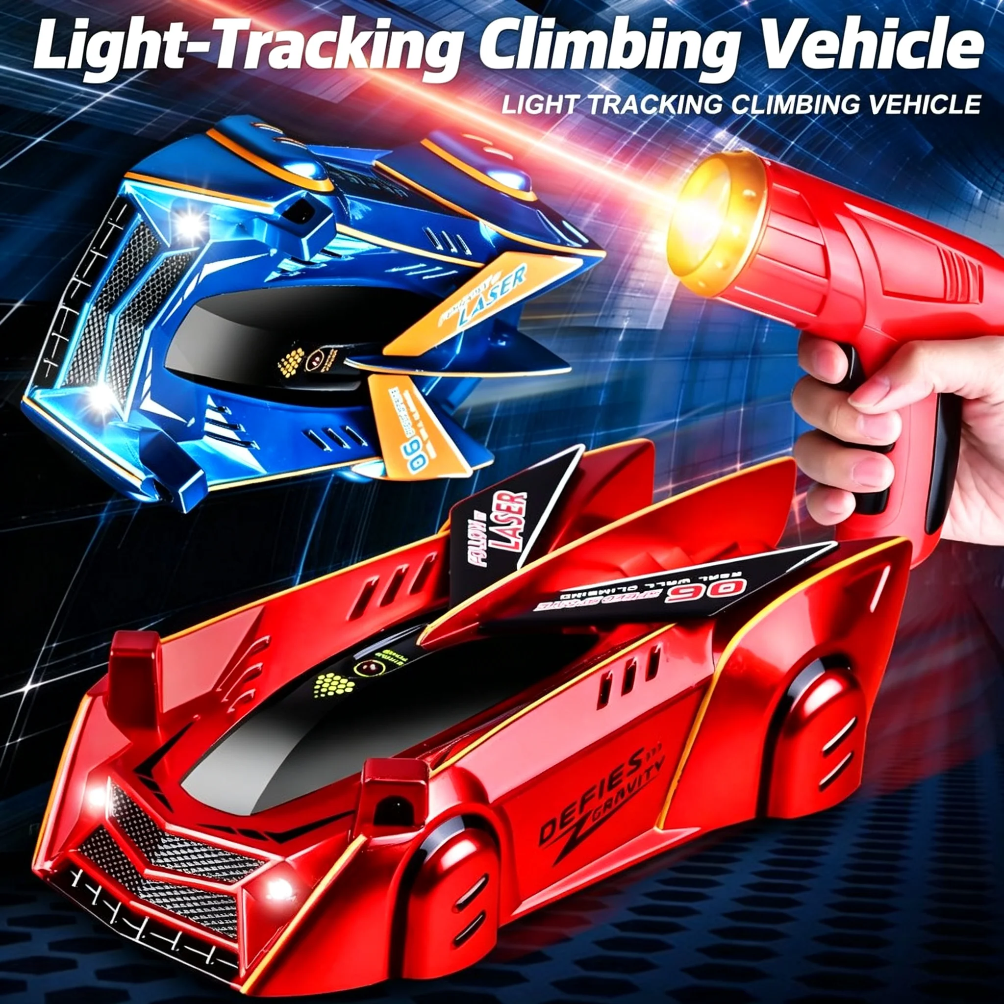 RC Light-Tracking Stunt Car, Infrared Sensor Multi-Surface Drift Vehicle with LED Lights, Rechargeable Toy Gift for Boys