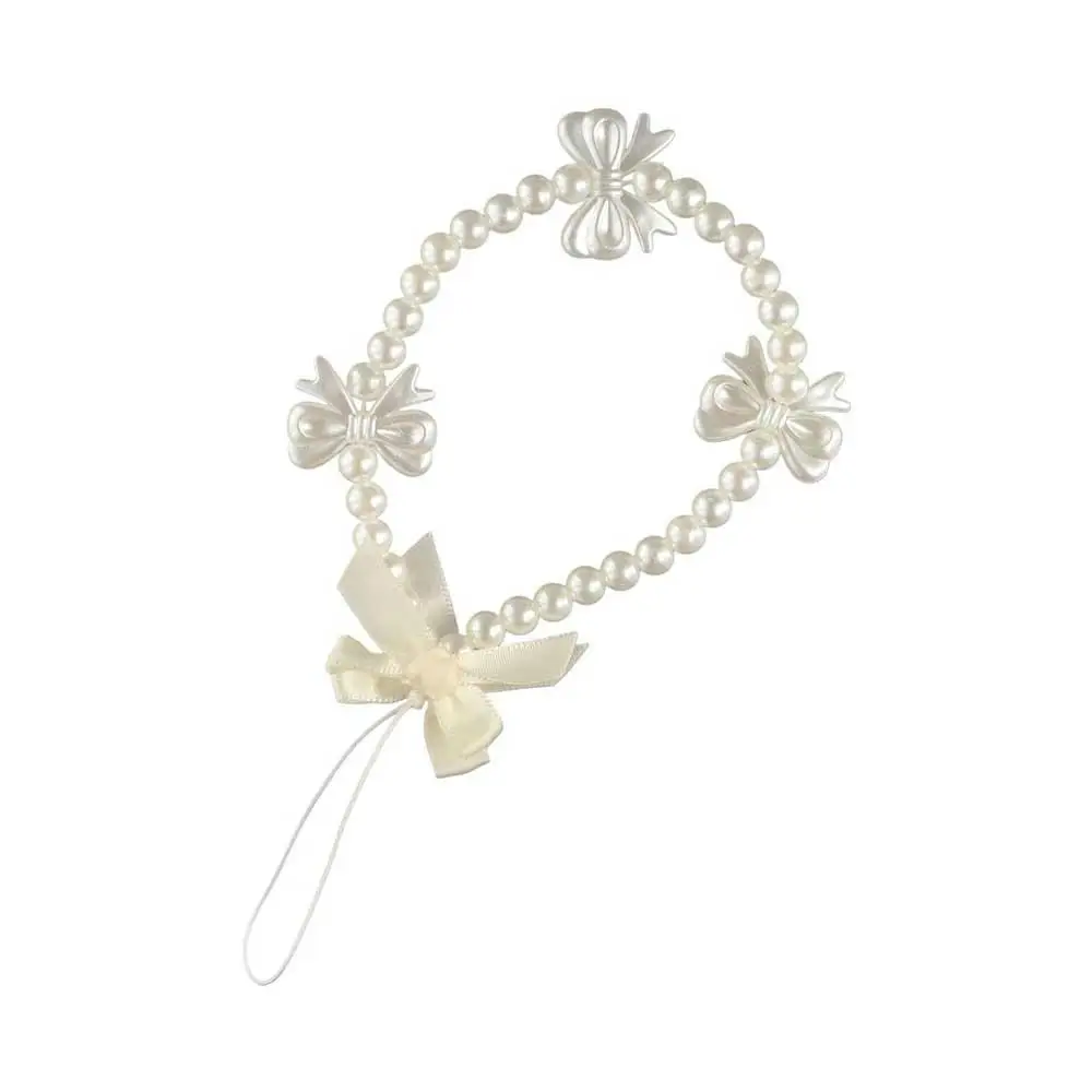

Cartoon Pearl Bow Phone Chain Hanging Rope Phone Lanyard Mobile Phone Straps Phone Charm Hand Strap Wrist Hand Lanyard