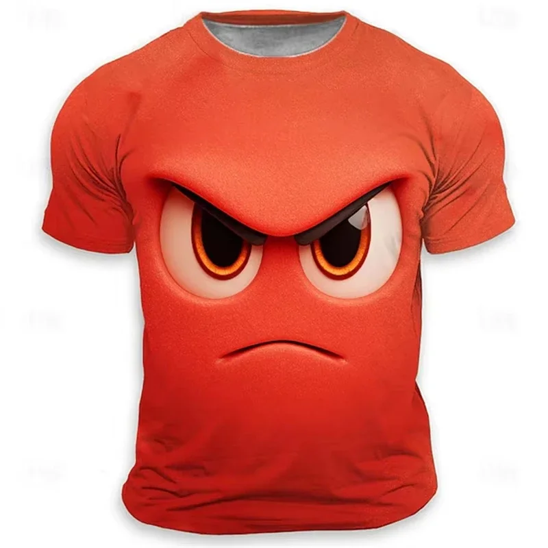Funny Expression Graphic 3D Print T Shirts Fashion Harajuku Men's Clothing 2026 New Streetwear Man Tops