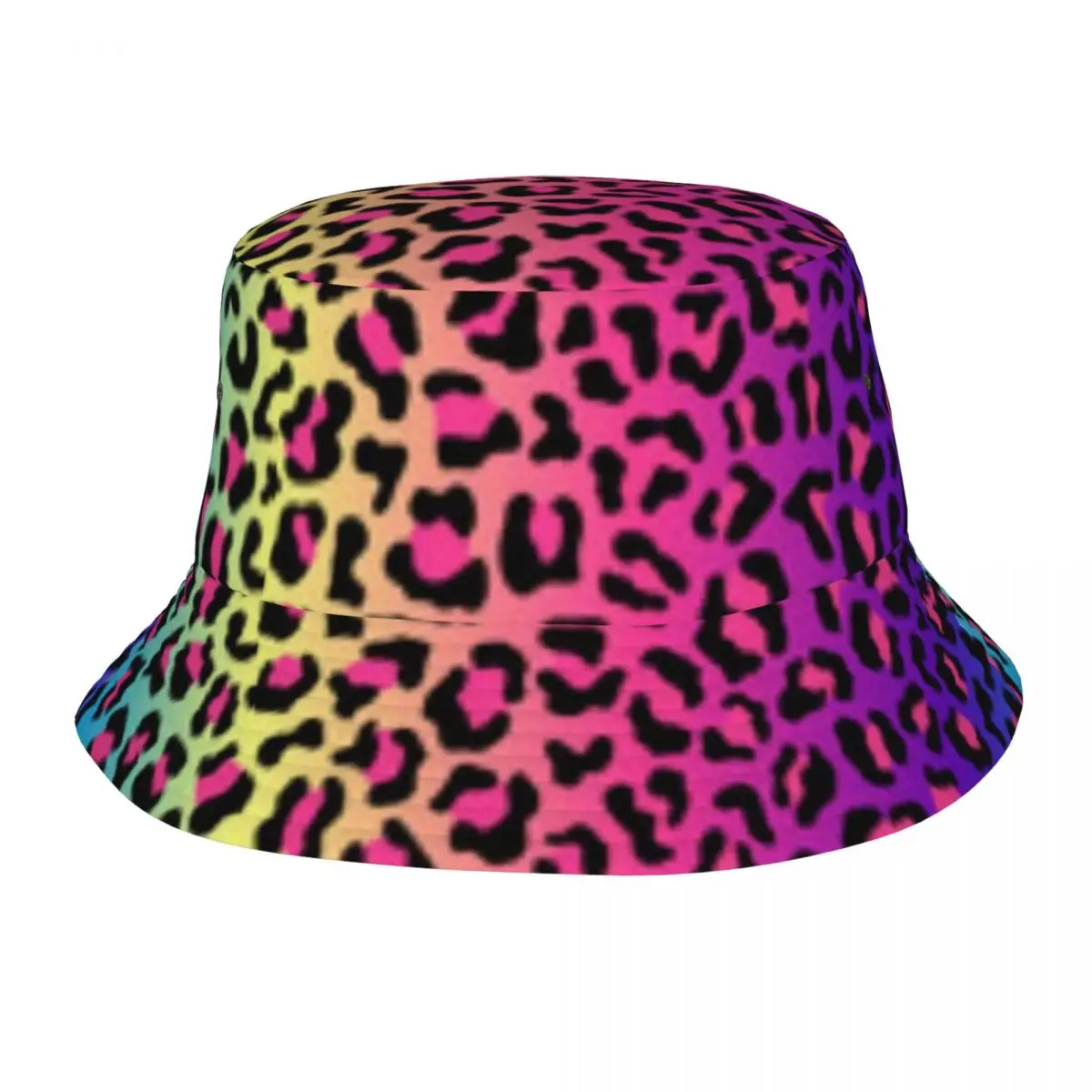 Rainbow Animal Leopard Bucket Hat Men Women Unisex Trendy Spots African Animal Fur Summer Fisherman's Hat