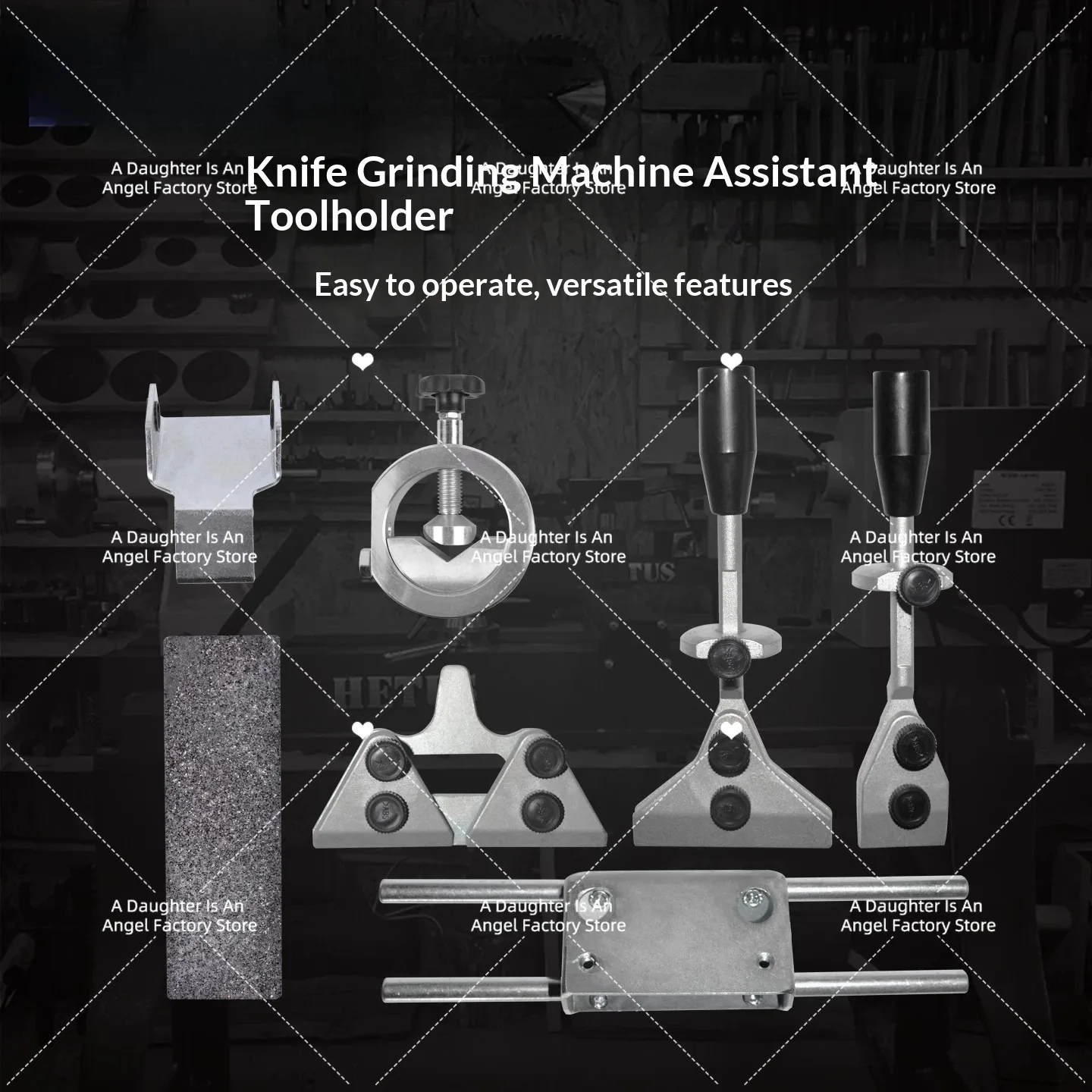 Sharpening fixtures and accessories for water-cooled grinding machines, woodworking turning knives, scissors, fixtures, wheel d