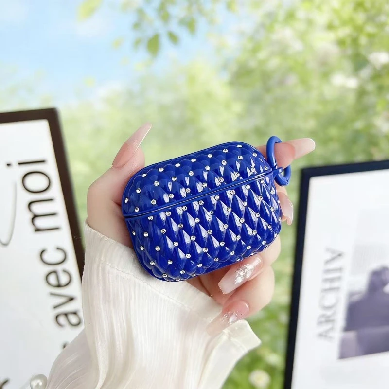 Shiny rhinestone earphone case protective cover, cute earphone case protective cover, with keychain