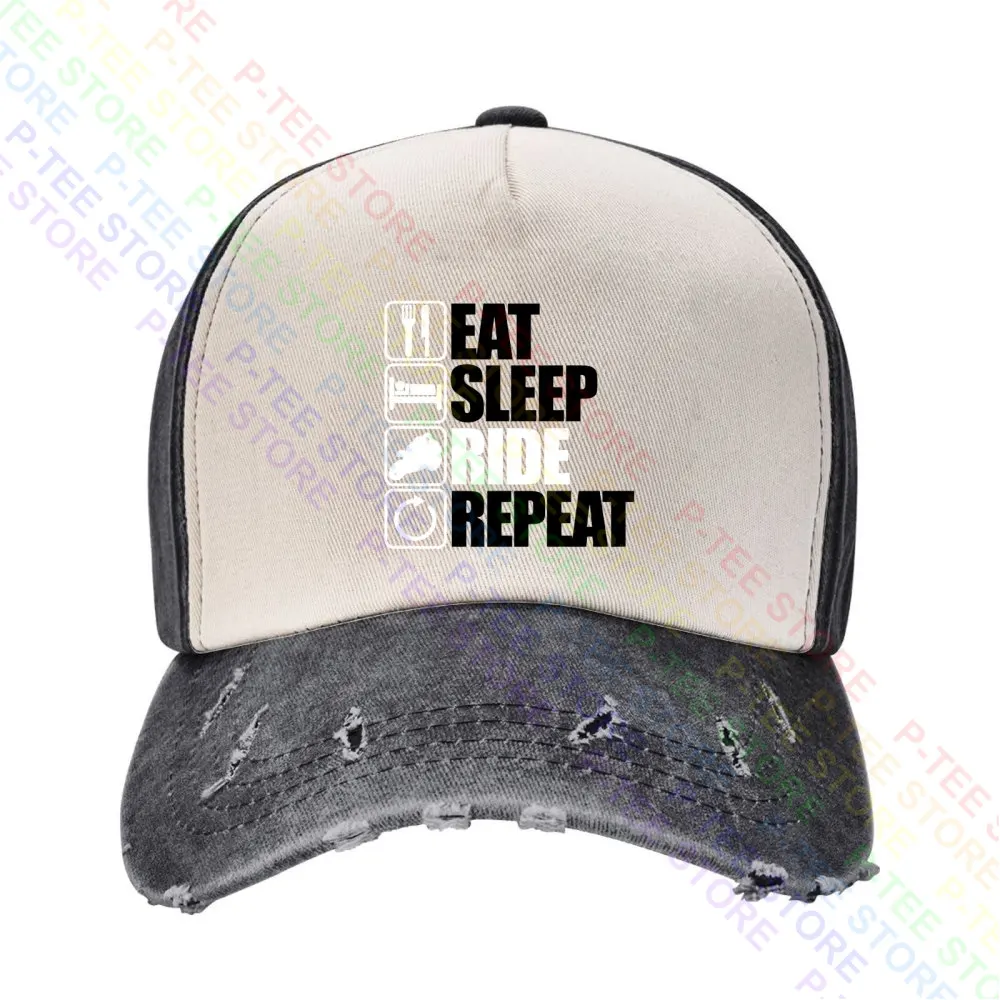 

Eat Sleep Ride Repeat Biker Baseball Cap Snapback Caps Knitted Bucket Hat