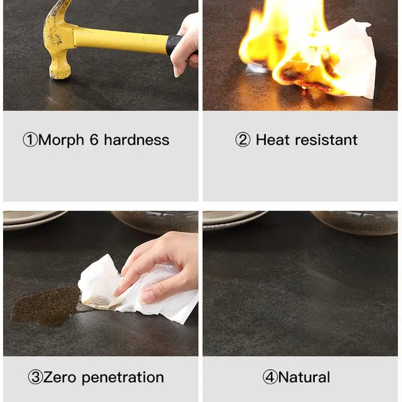 Light Luxury Post-modern Slate Dining Table And Chair Combination Rectangular Home Small Italian Minimalist Kitchen Table